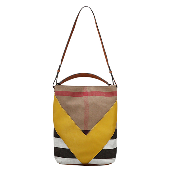 BURBERRY(USED)애쉬비 캔버스 체크 호보봭