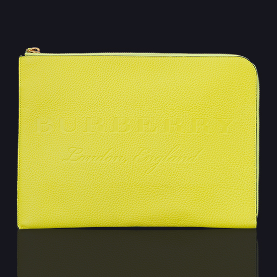 BURBERRY(USED)옐로우 레더 로고 클러치