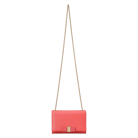 FERRAGAMO(USED)바라 리본 체인 숄더백