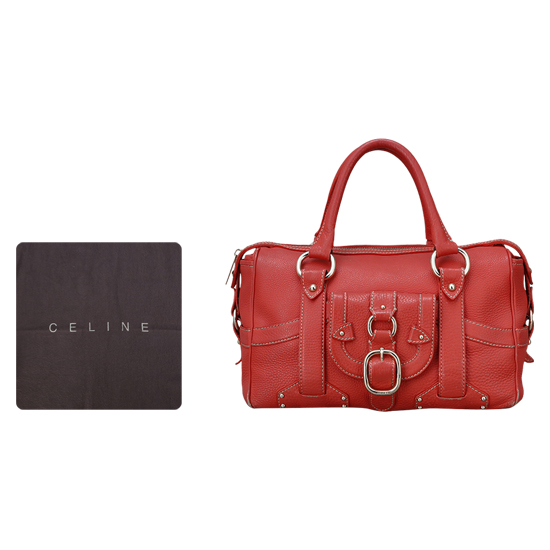 CELINE(USED)레드 레더 토드백