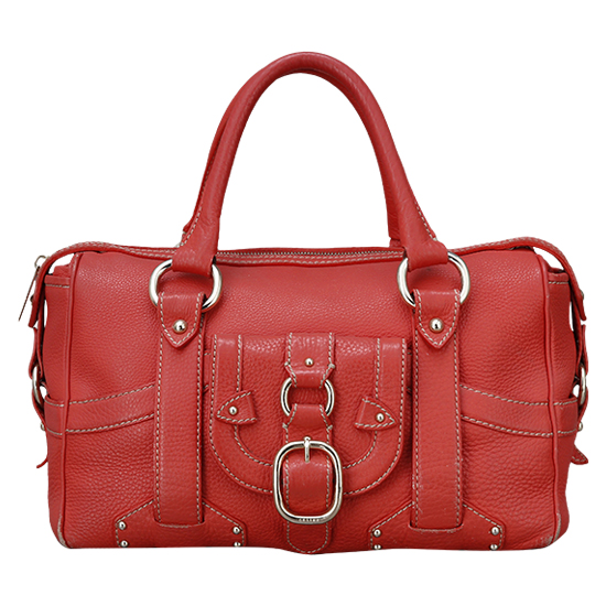 CELINE(USED)레드 레더 토드백