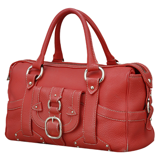 CELINE(USED)레드 레더 토드백