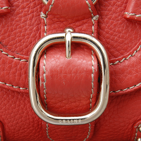 CELINE(USED)레드 레더 토드백