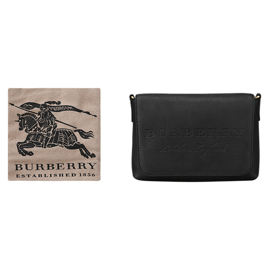 BURBERRY(USED)블랙 레더 크로스백