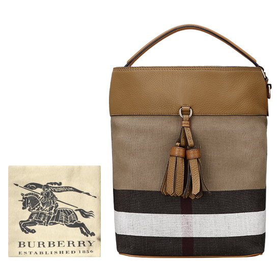 BURBERRY(USED)애쉬비 캔버스 체크 호보백