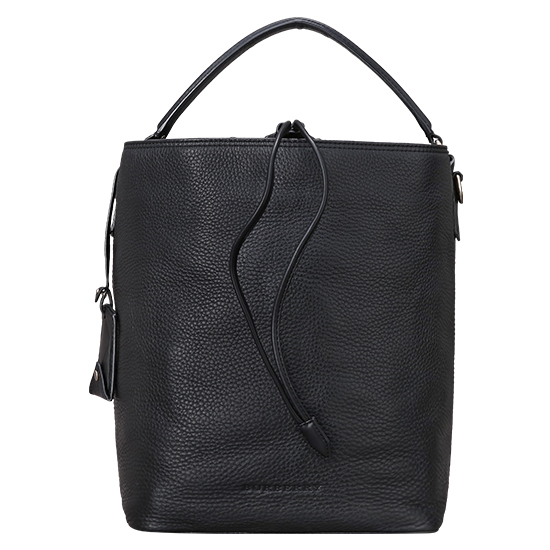 BURBERRY(USED)블랙 레더 애쉬비 호보백