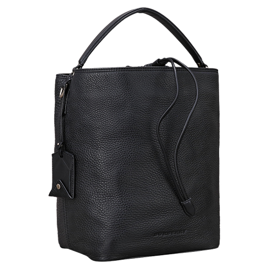 BURBERRY(USED)블랙 레더 애쉬비 호보백