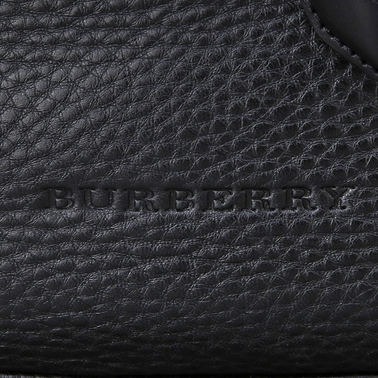 BURBERRY(USED)블랙 레더 애쉬비 호보백