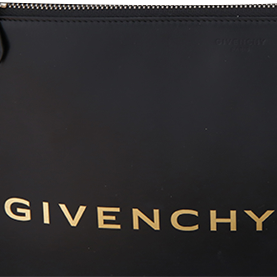GIVENCHY(USED)지방시 로고 블랙 레더 클러치