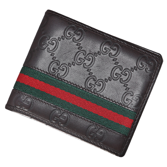 GUCCI(USED) 구찌 씨마 시그니처 브라운 레더 반지갑