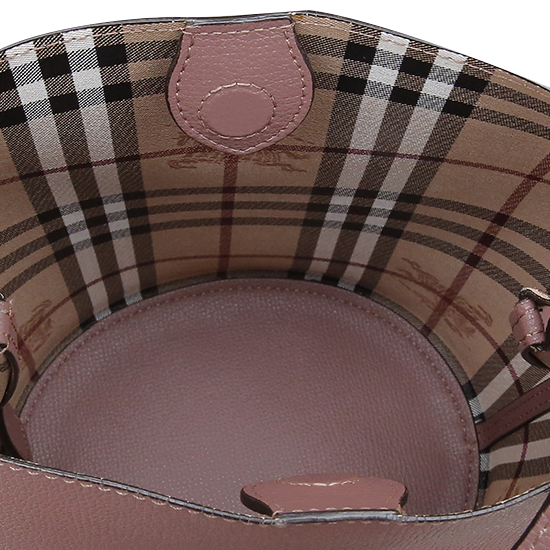 BURBERRY(USED)핑크 레더 헤이마켓 버킷 숄더백