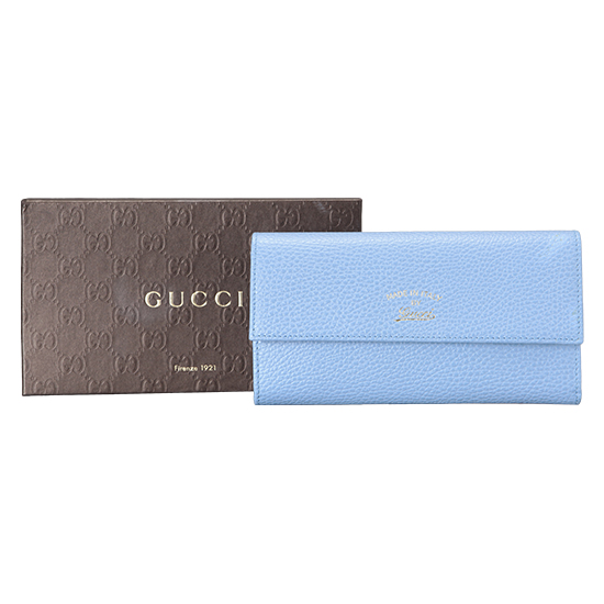 GUCCI(USED) 구찌  블루 레더 스윙 장지갑