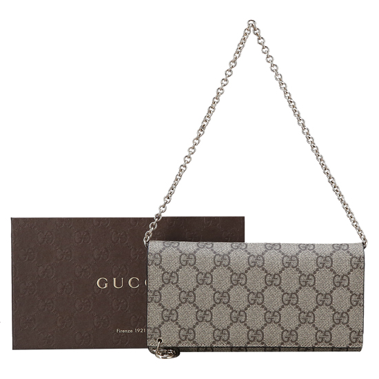 GUCCI(USED) 구찌 GG로고 PVC 플랩 장지갑