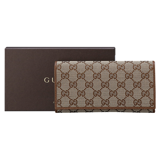 GUCCI(USED) 구찌 GG로고 캔버스 플랩 장지갑