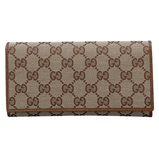 GUCCI(USED) 구찌 GG로고 캔버스 플랩 장지갑