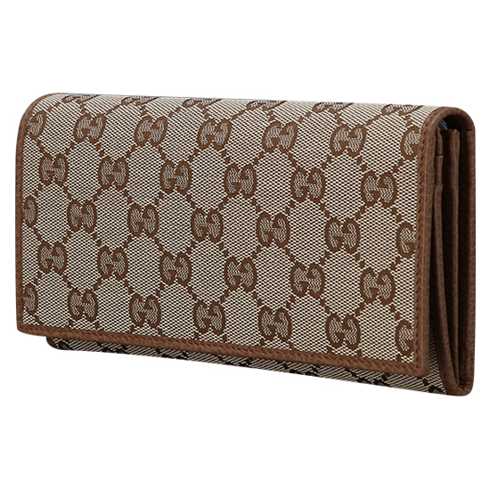 GUCCI(USED) 구찌 GG로고 캔버스 플랩 장지갑