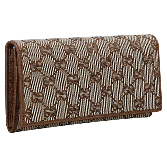 GUCCI(USED) 구찌 GG로고 캔버스 플랩 장지갑