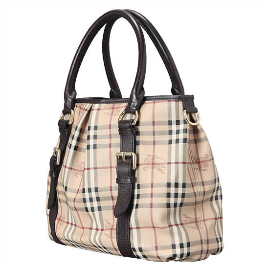 BURBERRY(USED)PVC 노바체크 토트겸 숄더백