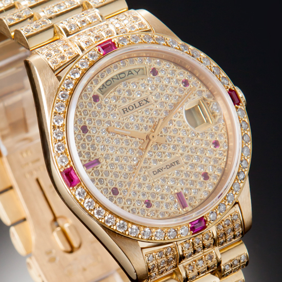 ROLEX(USED) 로렉스 18238 데이데이트 풀다이아 워치