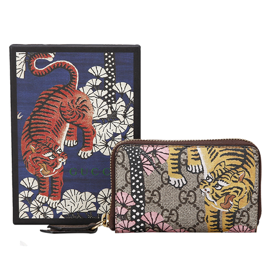 GUCCI(USED) 구찌 GG로고 PVC 타이거 프린팅 동전지갑
