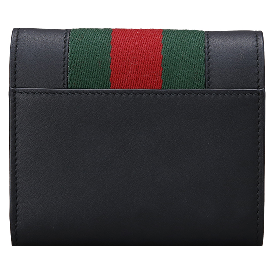 GUCCI(USED) 구찌 실비 블랙 레더 반지갑