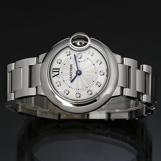 CARTIER(USED) 발롱블루 스틸 28 다이아인덱스