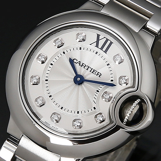 CARTIER(USED) 발롱블루 스틸 28 다이아인덱스