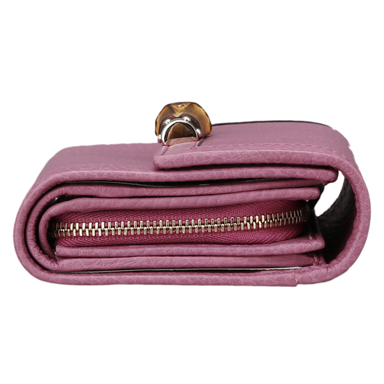 GUCCI(USED) 구찌 뱀부 핑크 레더 중지갑