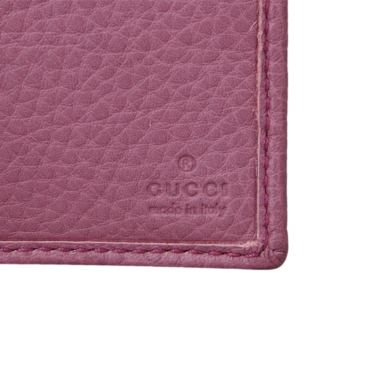 GUCCI(USED) 구찌 뱀부 핑크 레더 중지갑
