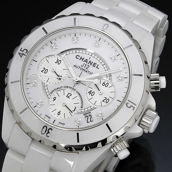 CHANEL(USED) 샤넬 J12 화이트 세라믹 크르노 H2009