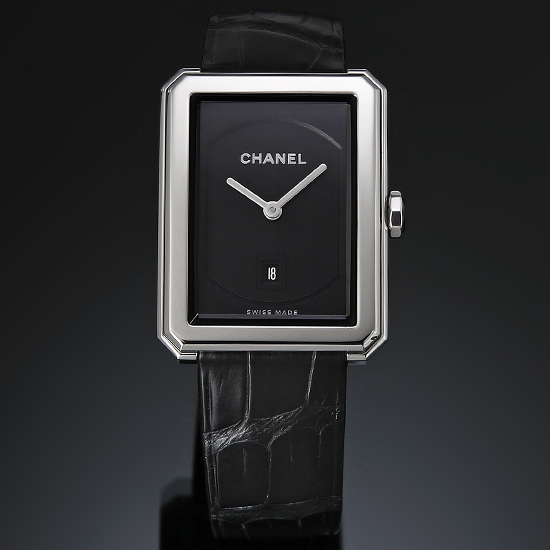 CHANEL(USED) 샤넬 보이프렌드 미듐 스틸 가죽밴드 H4884