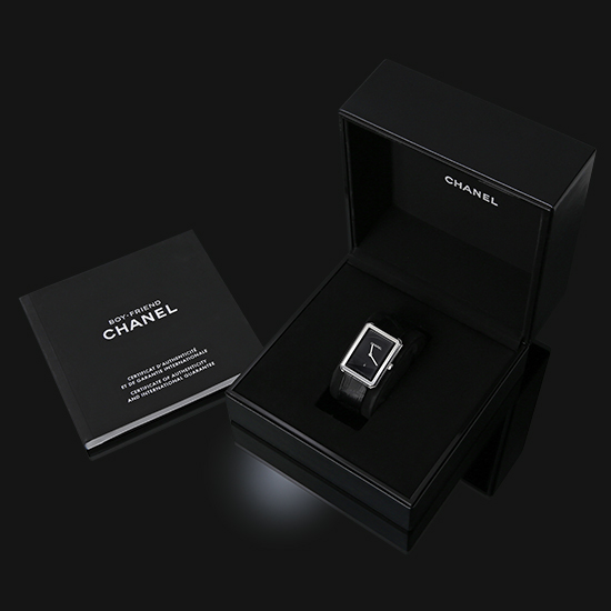 CHANEL(USED) 샤넬 보이프렌드 미듐 스틸 가죽밴드 H4884