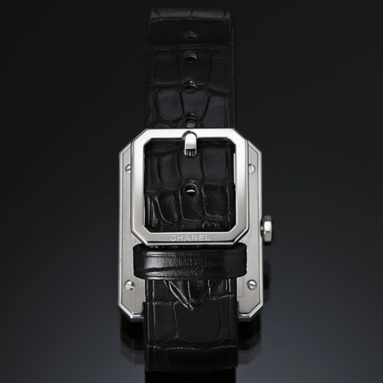 CHANEL(USED) 샤넬 보이프렌드 미듐 스틸 가죽밴드 H4884