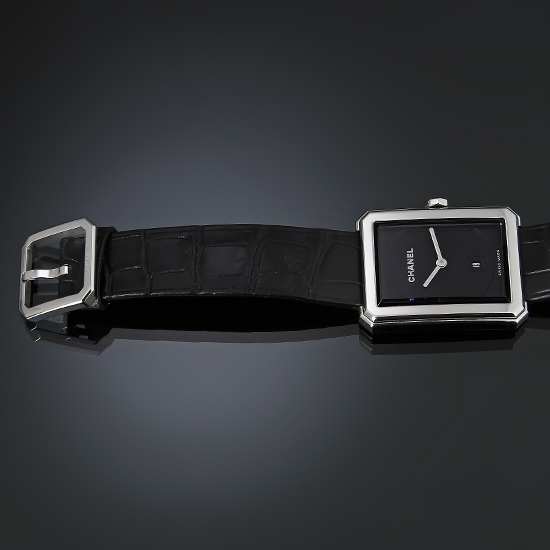 CHANEL(USED) 샤넬 보이프렌드 미듐 스틸 가죽밴드 H4884