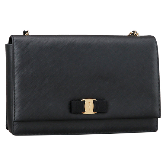 FERRAGAMO(USED)바라리본 간치니 체인 숄더백