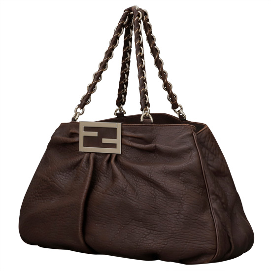 FENDI(USED)쥬카 레더 체인숄더