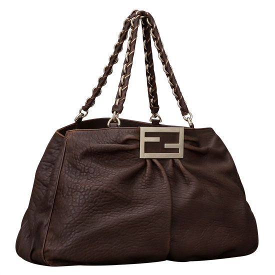 FENDI(USED)쥬카 레더 체인숄더