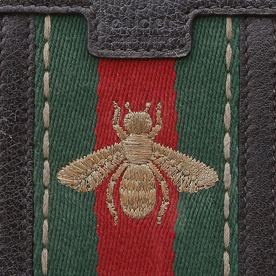 GUCCI(USED) 구찌 GG로고 패브릭 벌 자수 삼선 웹 장지갑
