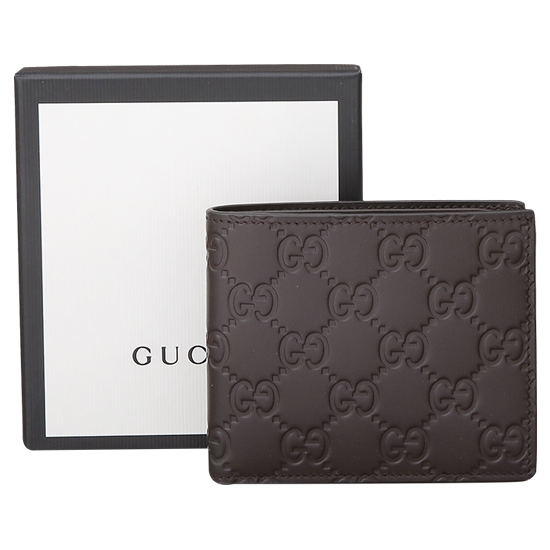 GUCCI(USED) 구찌 GG로고 씨마 레더 브라운 가죽 반지갑