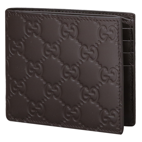 GUCCI(USED) 구찌 GG로고 씨마 레더 브라운 가죽 반지갑
