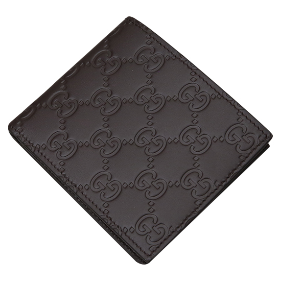 GUCCI(USED) 구찌 GG로고 씨마 레더 브라운 가죽 반지갑