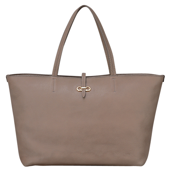 FERRAGAMO(USED)브라운 레더 숄더백