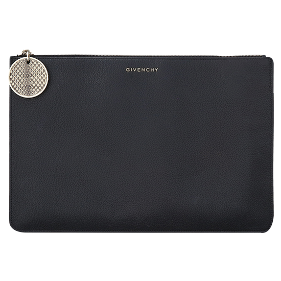 GIVENCHY(USED)블랙 레더 클러치백