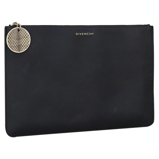 GIVENCHY(USED)블랙 레더 클러치백