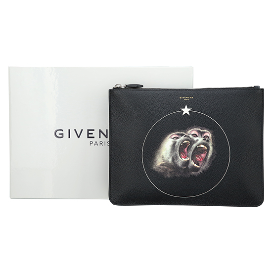 GIVENCHY(USED)스크리밍 몽키 블랙 클러치