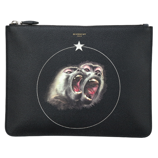 GIVENCHY(USED)스크리밍 몽키 블랙 클러치
