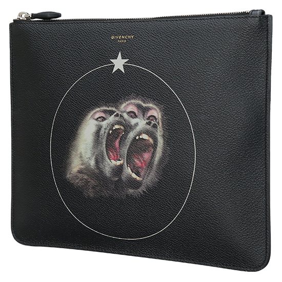 GIVENCHY(USED)스크리밍 몽키 블랙 클러치