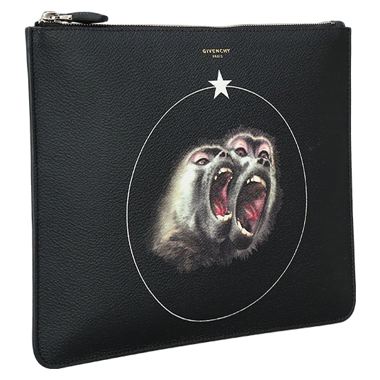 GIVENCHY(USED)스크리밍 몽키 블랙 클러치