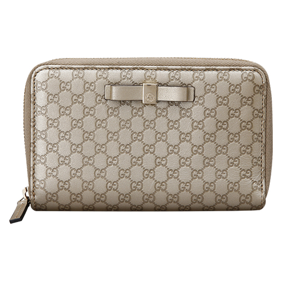 GUCCI(USED) 구찌 GG로고 씨마 레더 금장 지퍼 중지갑