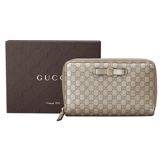GUCCI(USED) 구찌 GG로고 씨마 레더 금장 지퍼 중지갑